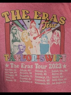 Taylor Swift Pink Multicolor Eras Tour Graphic Tee
